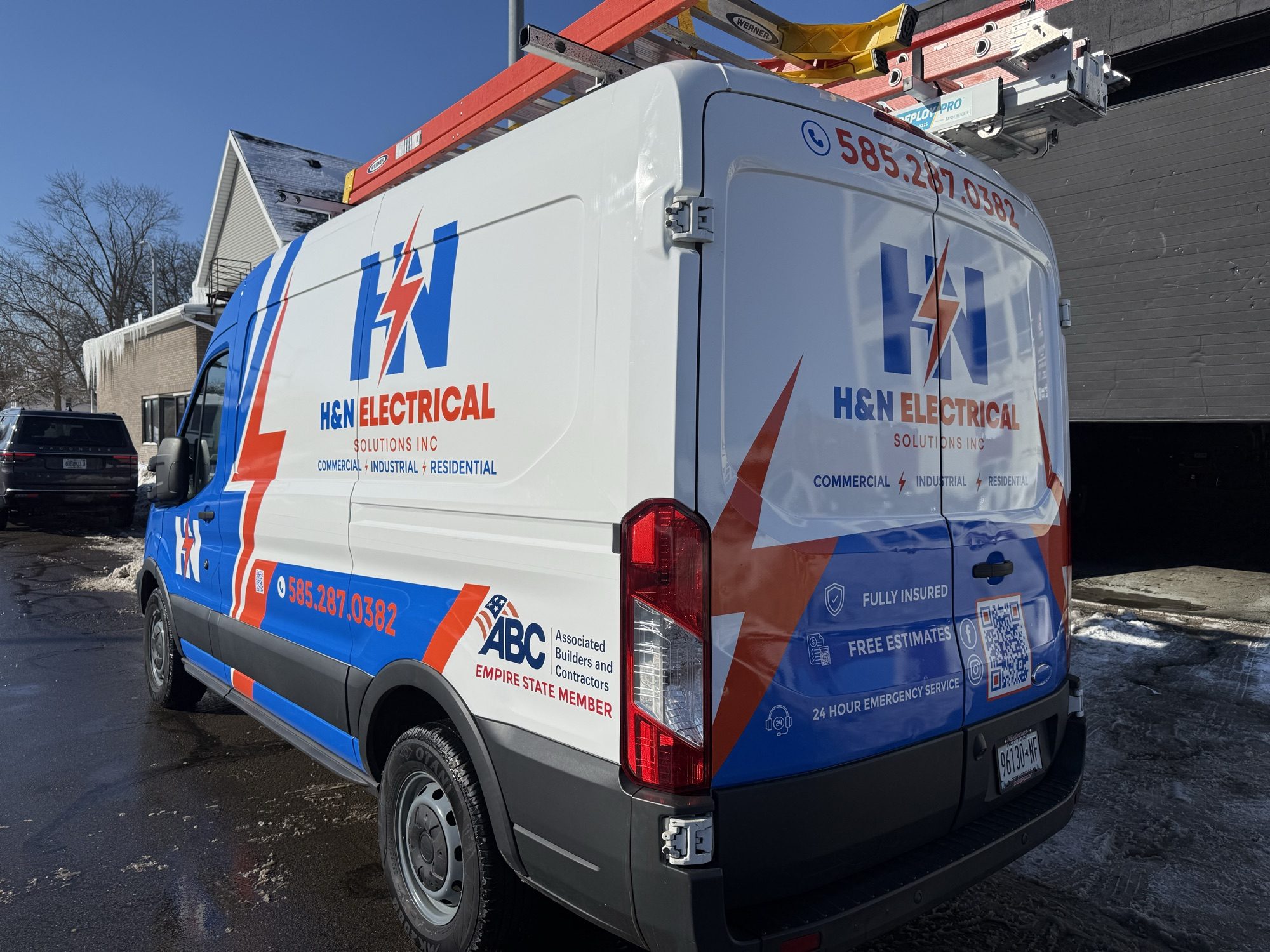 H&N service van rear with credentials